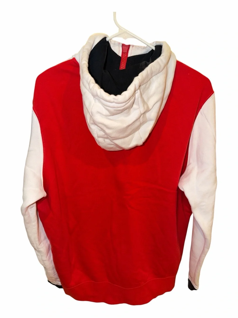Nike Air White, Red & Black Colorblock Full‑Zip Hoodie